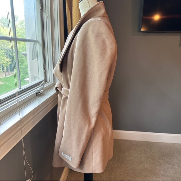 NWT Ted Baker London Wool Cashmere Blend Camel/Tan Wrap Coat w/Belt, Size 2 - Picture 8 of 16